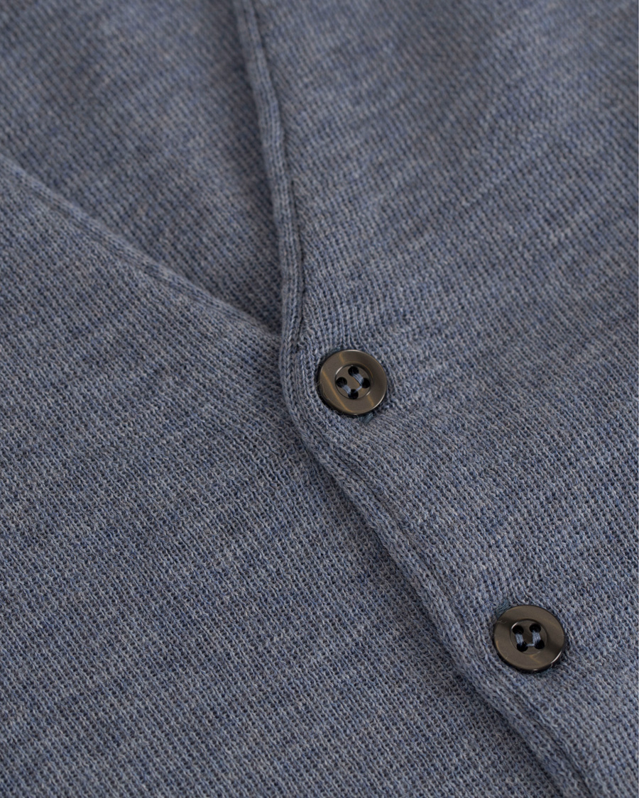 Homme | Pulls Et Tricots | Oscar Jacobson | Tailor Extrafine Merino Wool Waistcoat Blue Melange