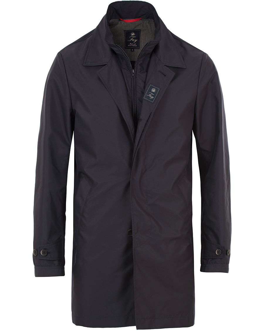 Homme | Manteaux Et Vestes | Fay | Morning Double Front Nylon Coat Navy