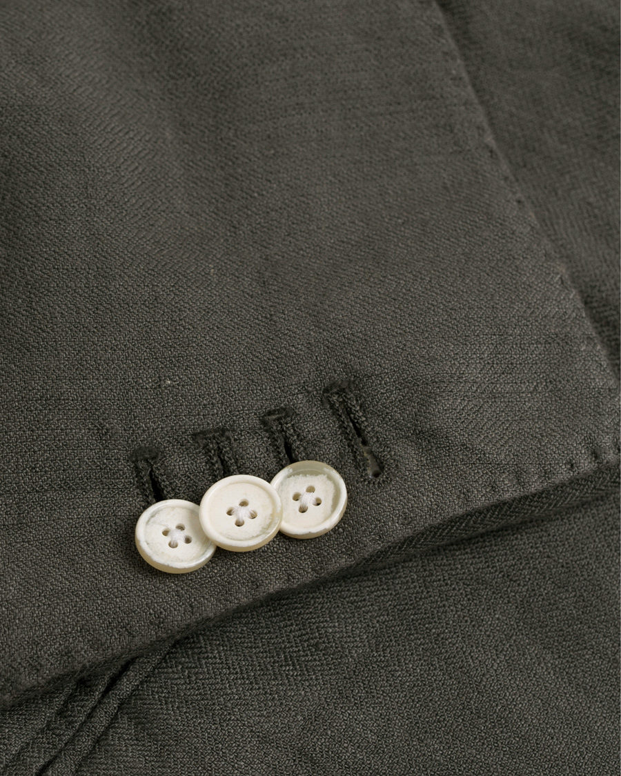 Homme | Costumes | Lardini | Hemp Garment Washed Suit Green