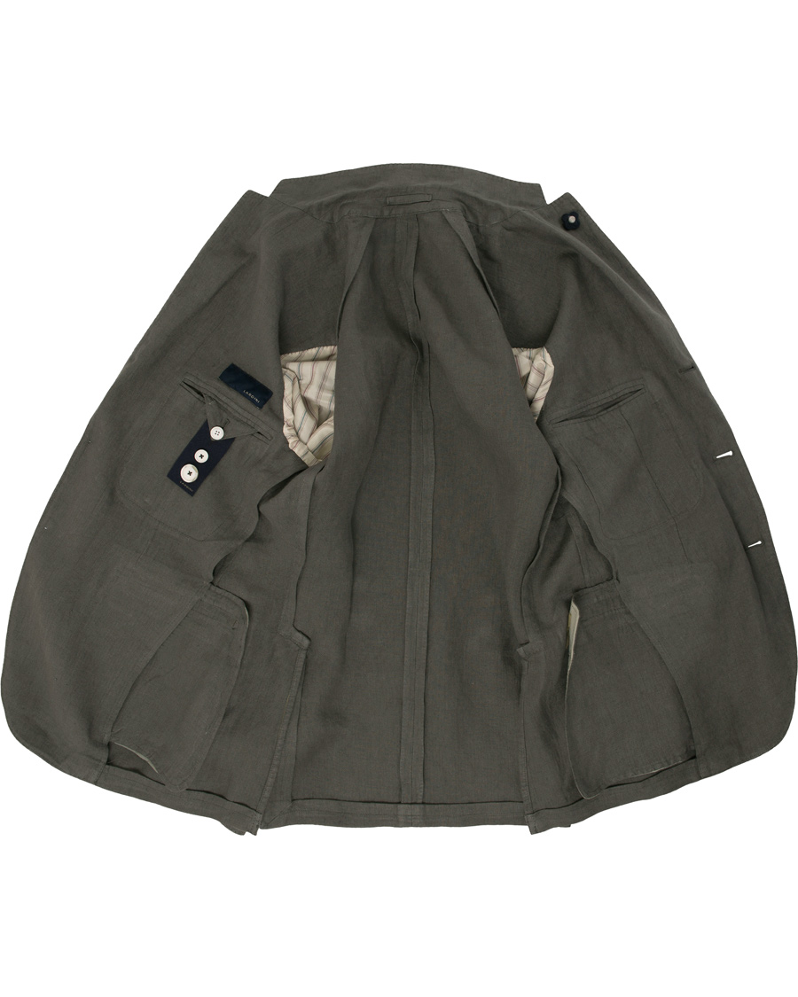 Homme | Costumes | Lardini | Hemp Garment Washed Suit Green