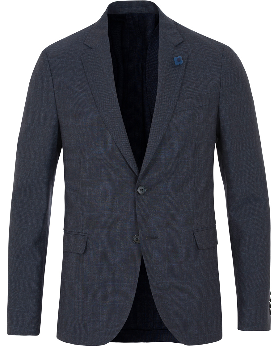 Homme | Costumes | Lardini | Wool Tonal Check Suit Navy