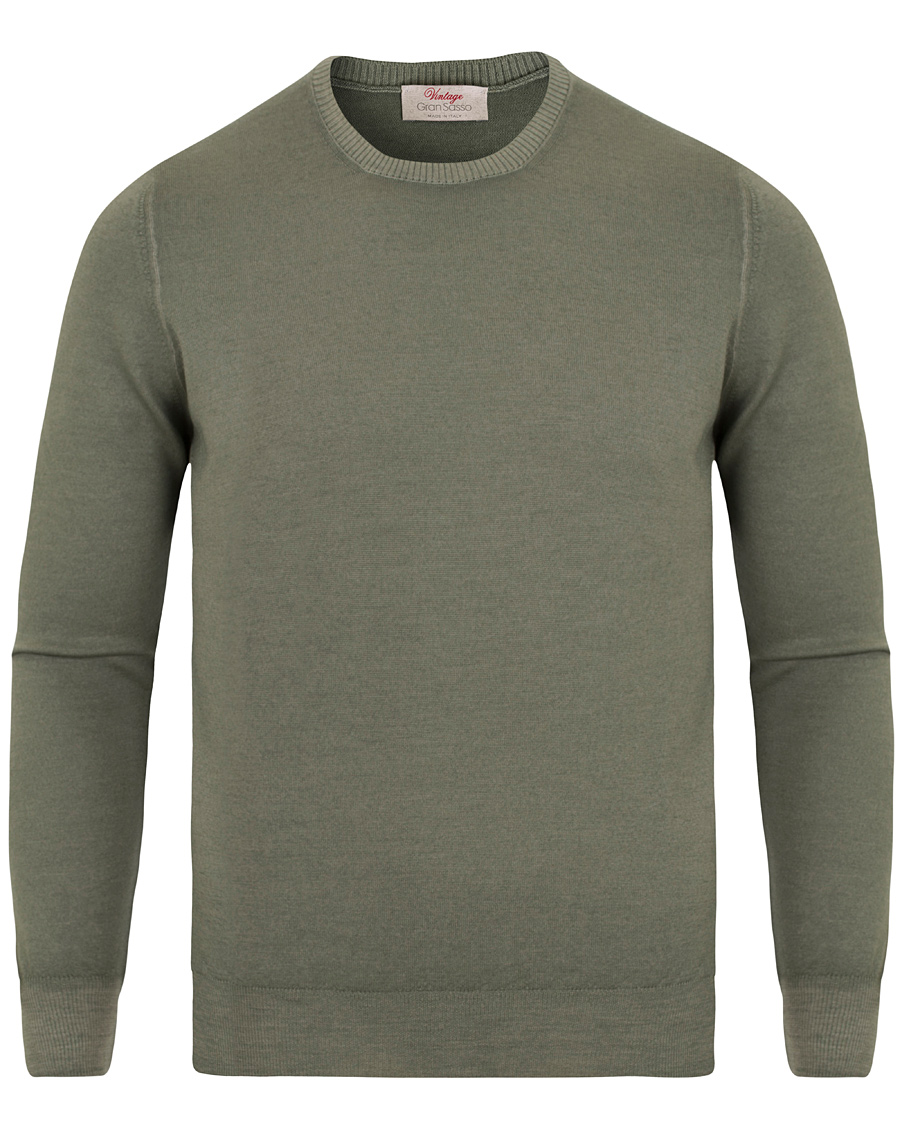 Heren | Truien | Gran Sasso | Merino Vintage Fashion Fit Pullover Green