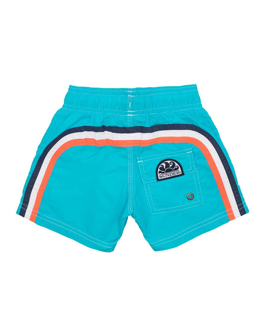 Heren | Zwembroek | Sundek | Kid Rainbow Elastic Waistband Swim Shorts Light Blue