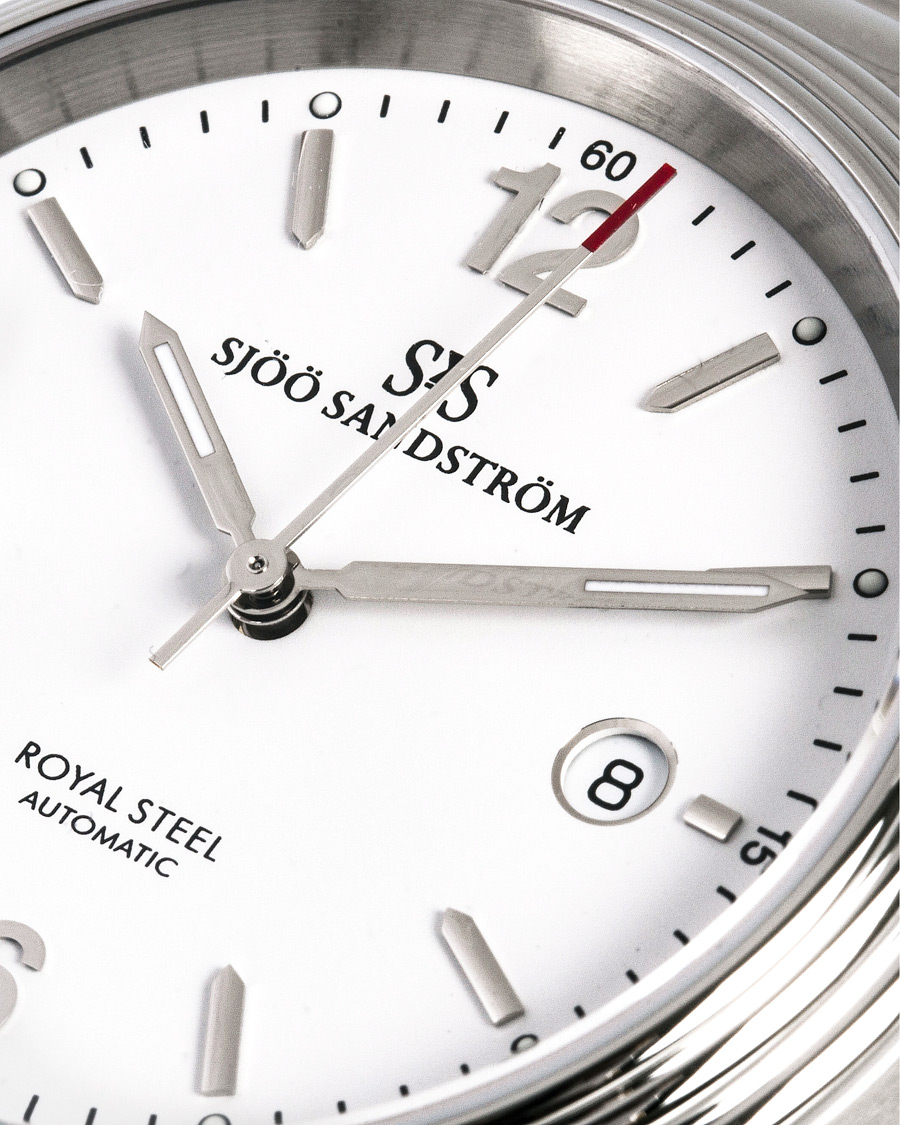 Heren | Sjöö Sandström Royal Steel Classic 41mm White and Steel | Sjöö Sandström | Royal Steel Classic 41mm White and Steel