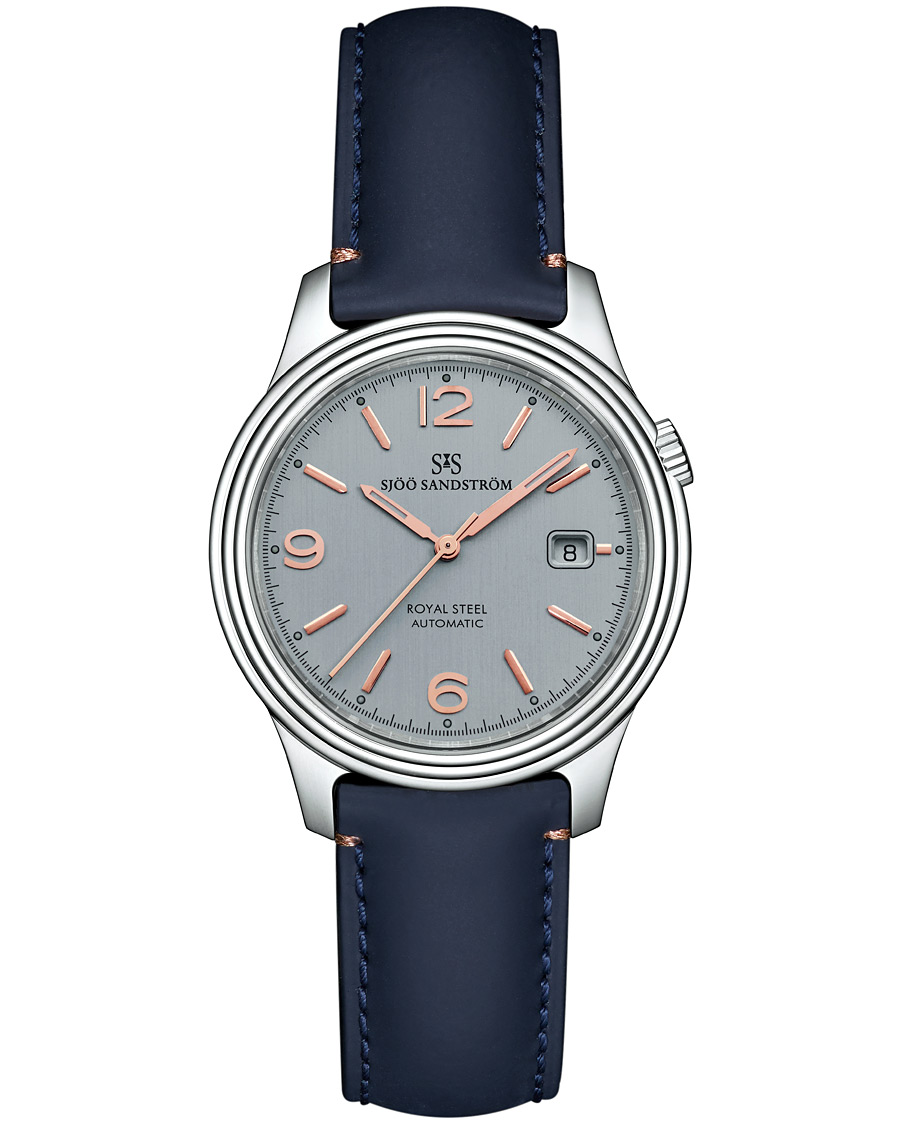 Homme | Sjöö Sandström Royal Steel Classic 41mm Grey and Blue Calf | Sjöö Sandström | Royal Steel Classic 41mm Grey and Blue Calf