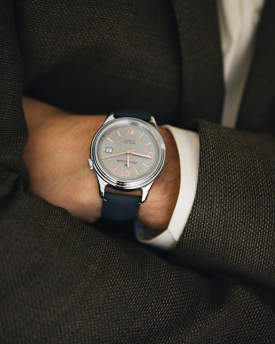 Homme | Sjöö Sandström Royal Steel Classic 41mm Grey and Blue Calf | Sjöö Sandström | Royal Steel Classic 41mm Grey and Blue Calf