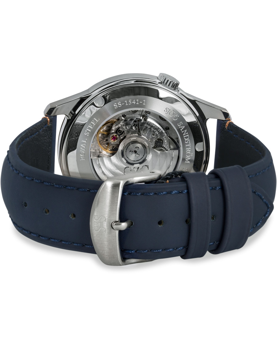 Homme | Sjöö Sandström Royal Steel Classic 41mm Grey and Blue Calf | Sjöö Sandström | Royal Steel Classic 41mm Grey and Blue Calf