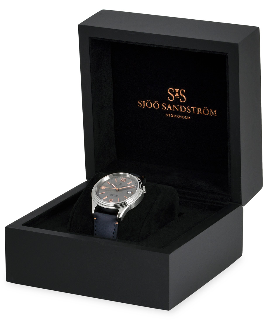 Homme | Sjöö Sandström Royal Steel Classic 41mm Grey and Blue Calf | Sjöö Sandström | Royal Steel Classic 41mm Grey and Blue Calf
