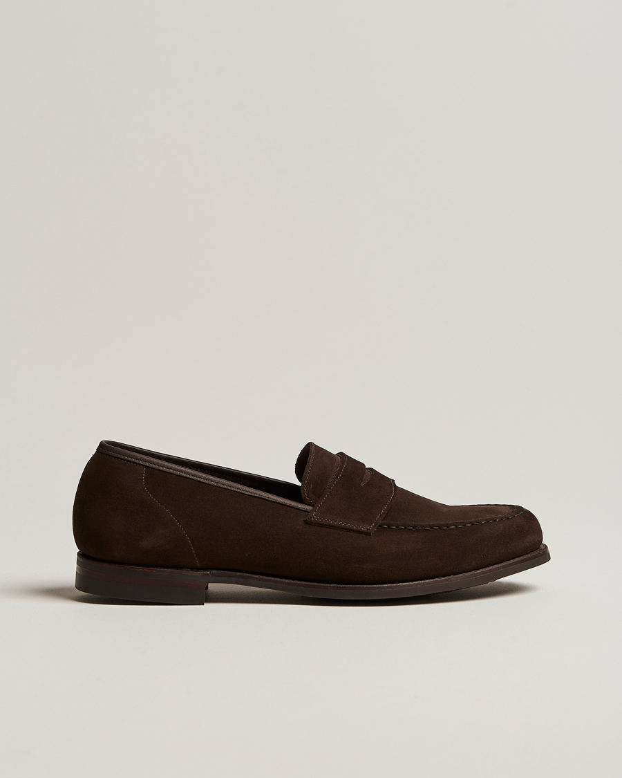 Homme | Loafers | Crockett & Jones | Harvard City Sole Dark Brown Suede