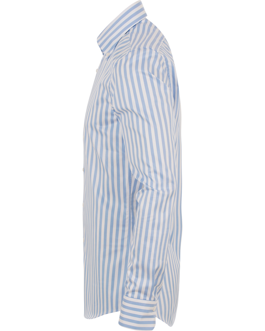 Heren | Overhemden | Stenströms | Slimline Button Down Stripe Shirt White/blue