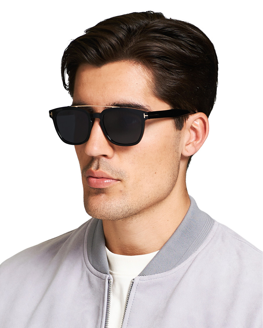 Homme | Tom Ford Holt FT0516 Sunglasses Shiny Black/Smoke | Tom Ford | Holt FT0516 Sunglasses Shiny Black/Smoke