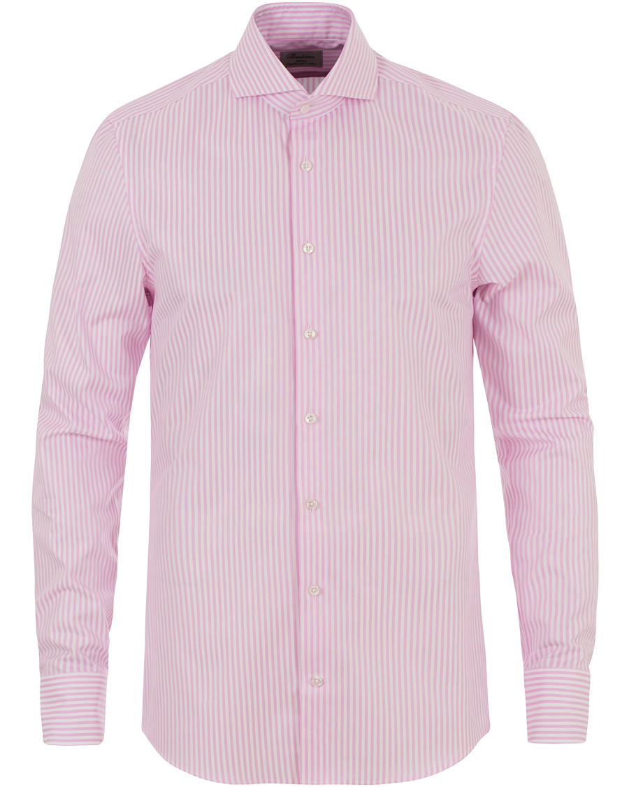 Heren | Overhemden | Stenströms | Slimline Stripe Shirt White/Pink