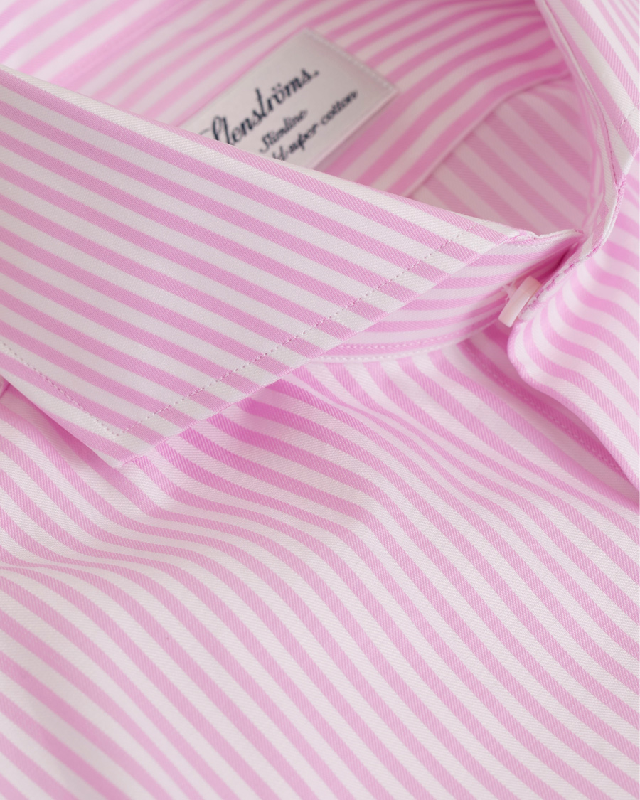Heren | Overhemden | Stenströms | Slimline Stripe Shirt White/Pink