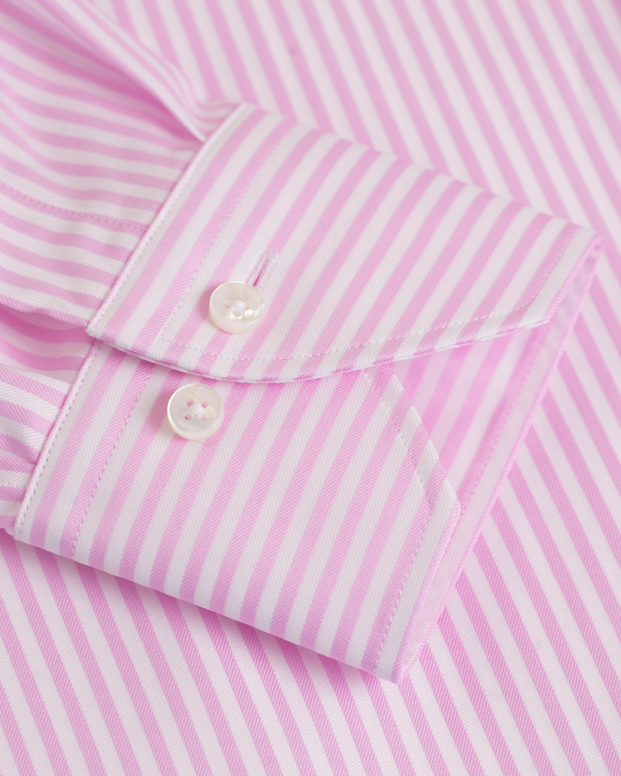 Heren | Overhemden | Stenströms | Slimline Stripe Shirt White/Pink