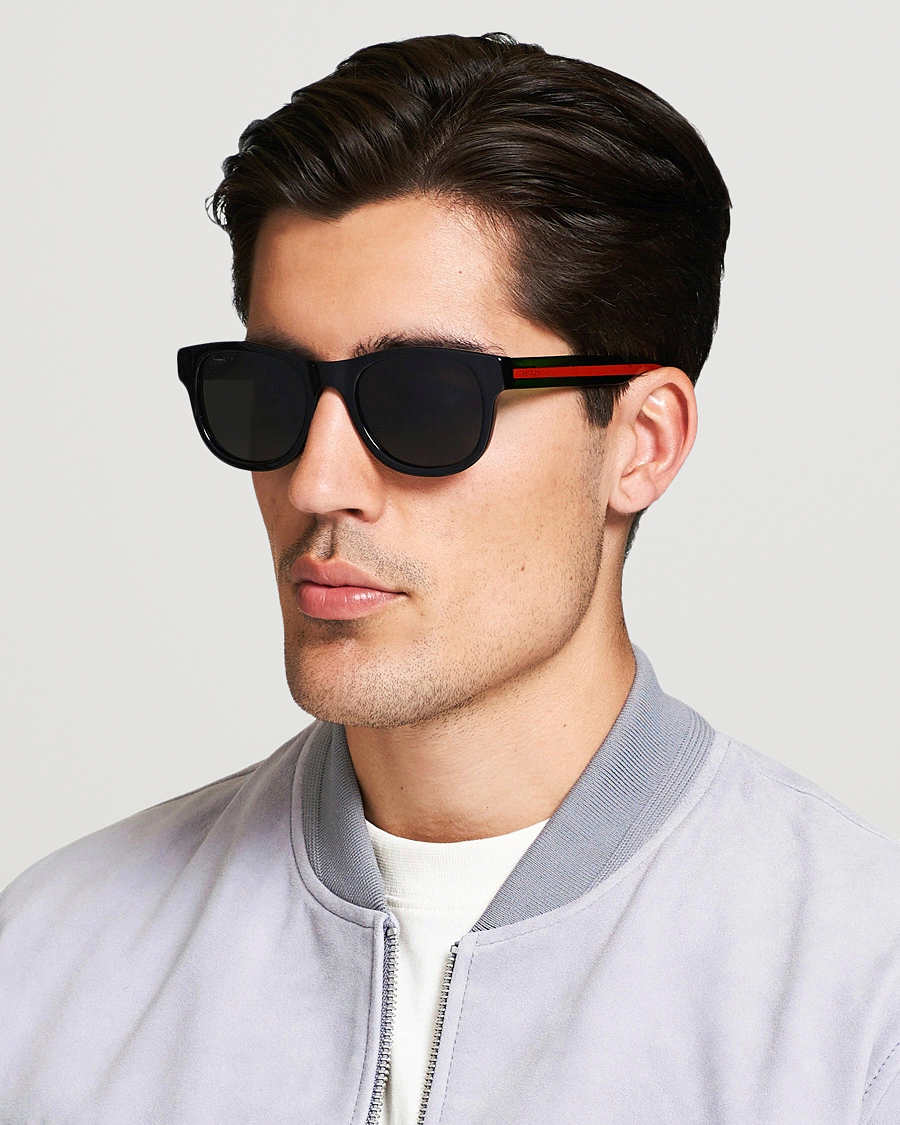 Homme | Gucci GG0003S Sunglasses Black/Green/Grey | Gucci | GG0003S Sunglasses Black/Green/Grey