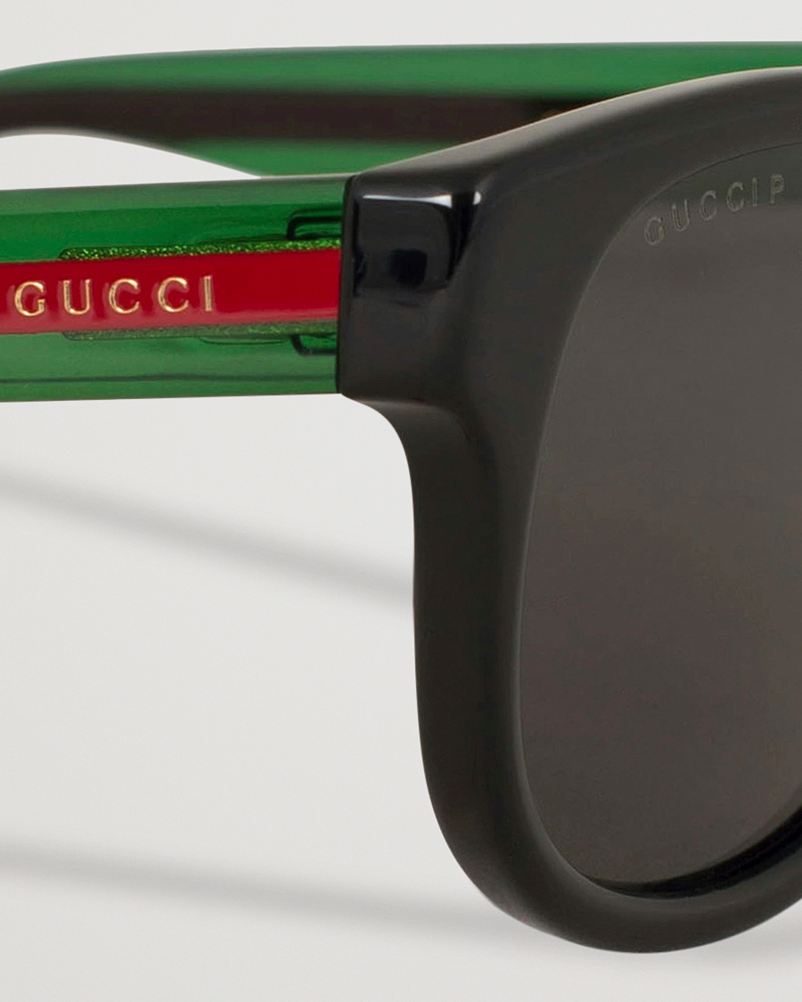 Homme | Gucci GG0003S Sunglasses Black/Green/Grey | Gucci | GG0003S Sunglasses Black/Green/Grey
