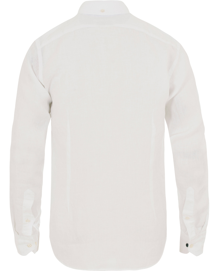 Heren | Overhemden | Eton | Slim Fit Linen Button Down Shirt White