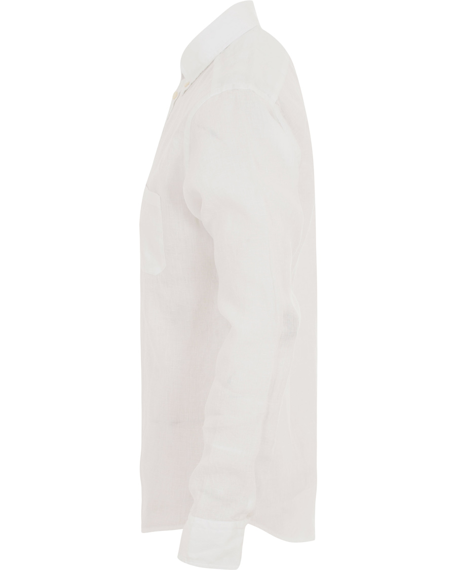 Heren | Overhemden | Eton | Slim Fit Linen Button Down Shirt White