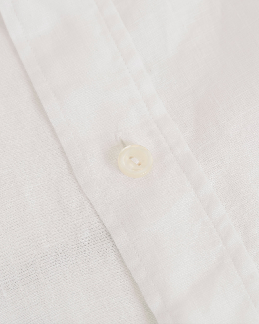 Heren | Overhemden | Eton | Slim Fit Linen Button Down Shirt White