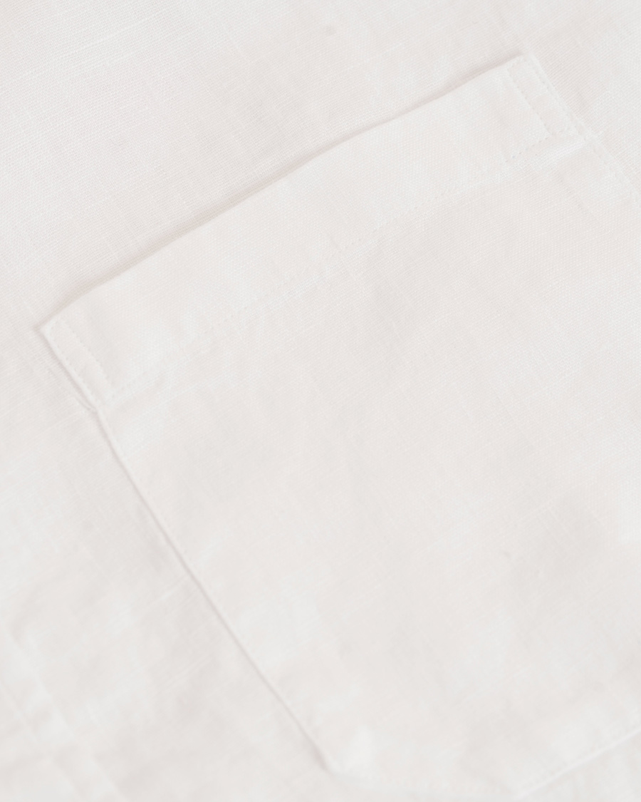Heren | Overhemden | Eton | Slim Fit Linen Button Down Shirt White