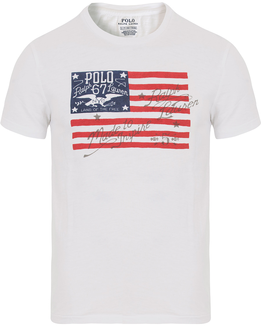Homme | T-shirts | Polo Ralph Lauren | American Flag Print Crew Neck Tee White
