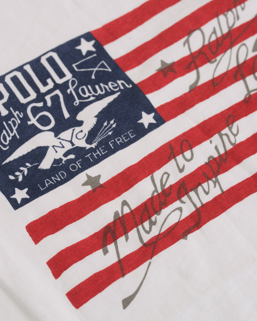 Homme | T-shirts | Polo Ralph Lauren | American Flag Print Crew Neck Tee White