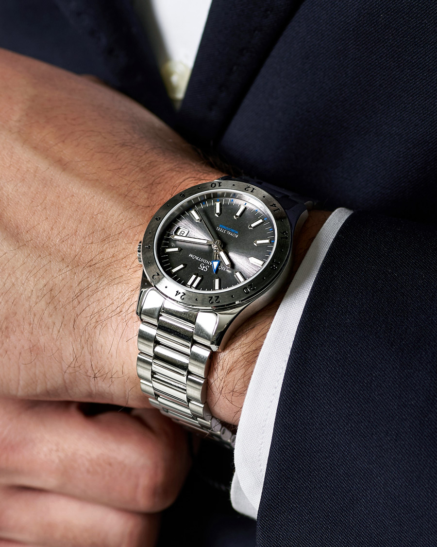 Heren | Sjöö Sandström Royal Steel Worldtimer 36mm Grey with Steel | Sjöö Sandström | Royal Steel Worldtimer 36mm Grey with Steel