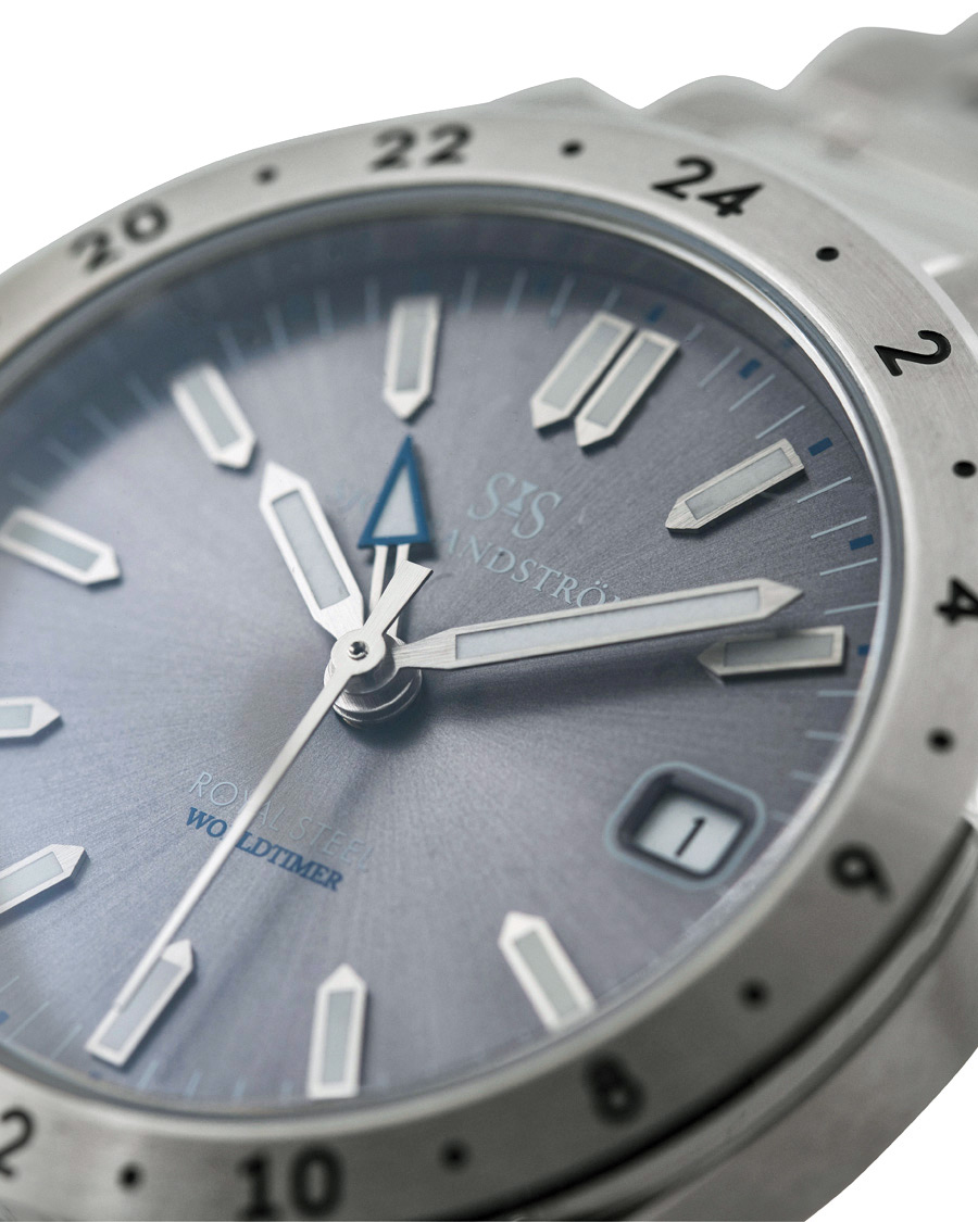 Heren | Sjöö Sandström Royal Steel Worldtimer 36mm Grey with Steel | Sjöö Sandström | Royal Steel Worldtimer 36mm Grey with Steel