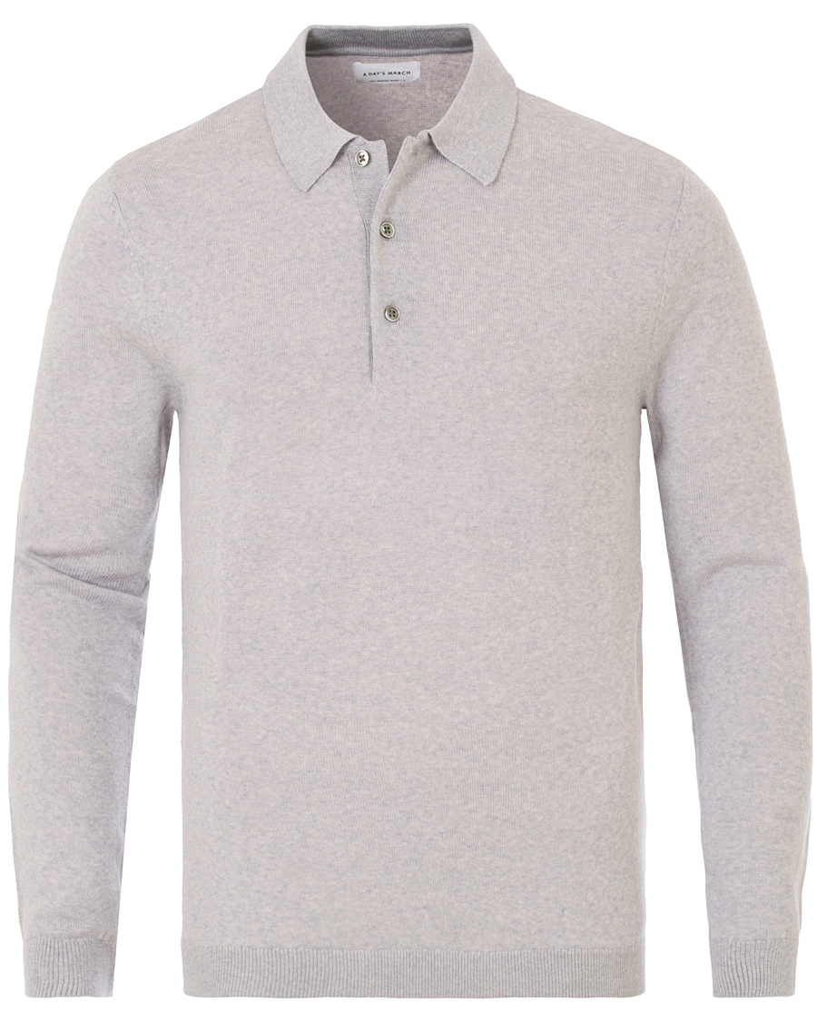 Homme | Pulls Et Tricots | A Day's March | Lux Merino Polo Grey Melange