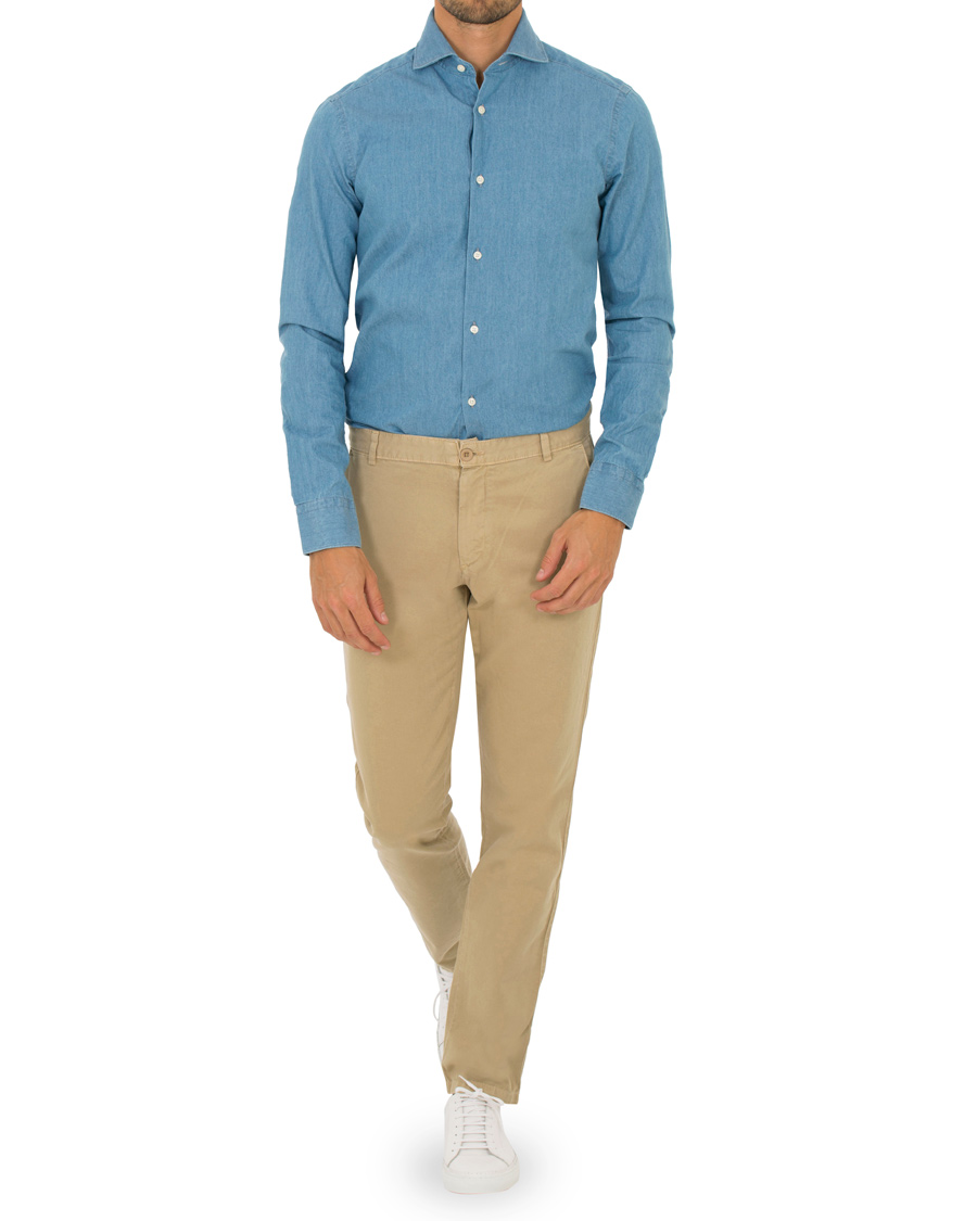 Homme | Chemises | A Day's March | Denim Dress Shirt Light Blue