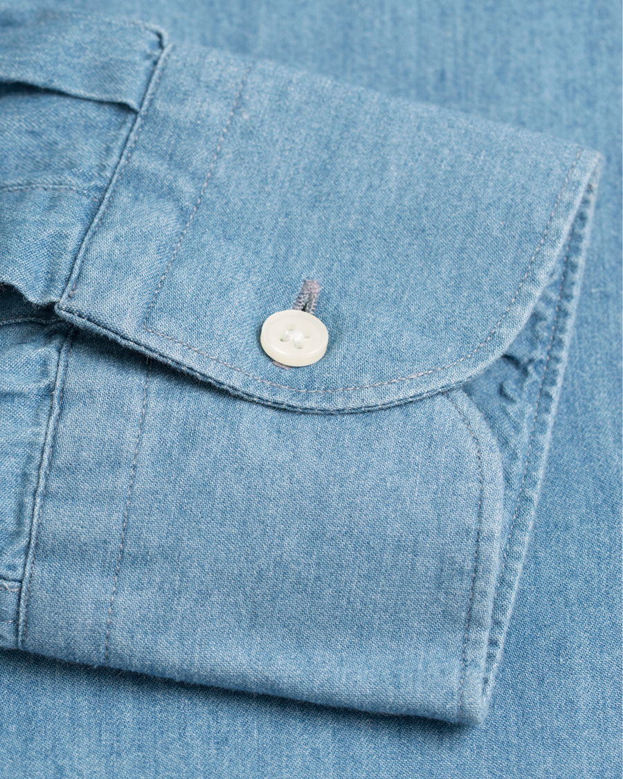 Homme | Chemises | A Day's March | Denim Dress Shirt Light Blue