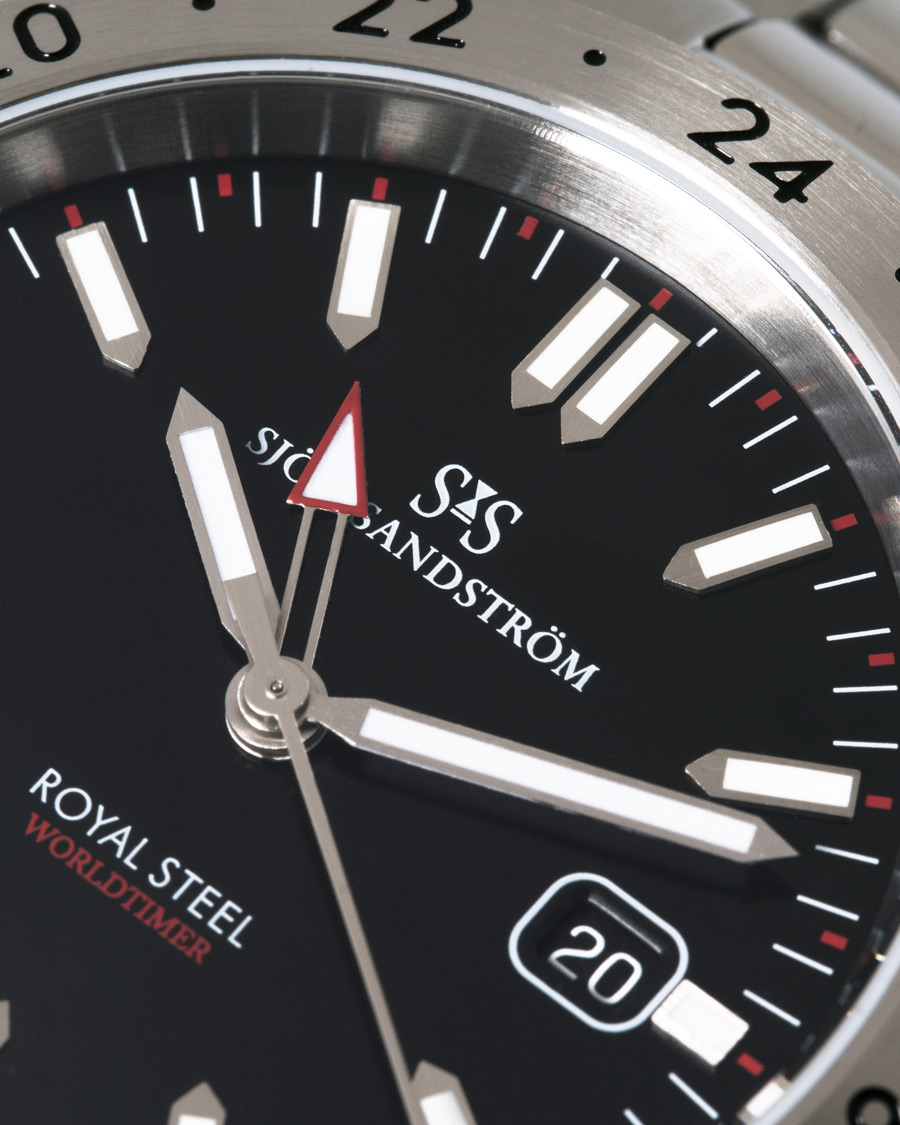 Homme | Sjöö Sandström Royal Steel Worldtimer 41mm Black with Steel | Sjöö Sandström | Royal Steel Worldtimer 41mm Black with Steel