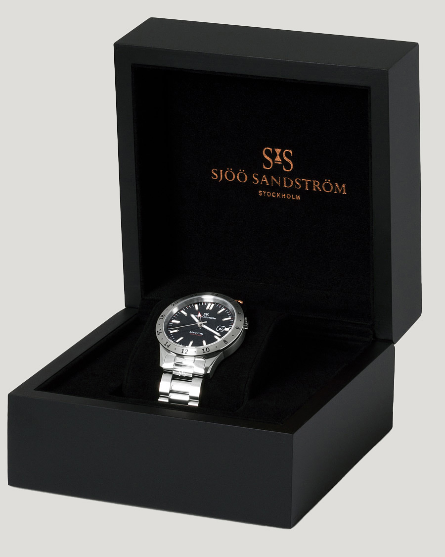 Homme | Sjöö Sandström Royal Steel Worldtimer 41mm Black with Steel | Sjöö Sandström | Royal Steel Worldtimer 41mm Black with Steel