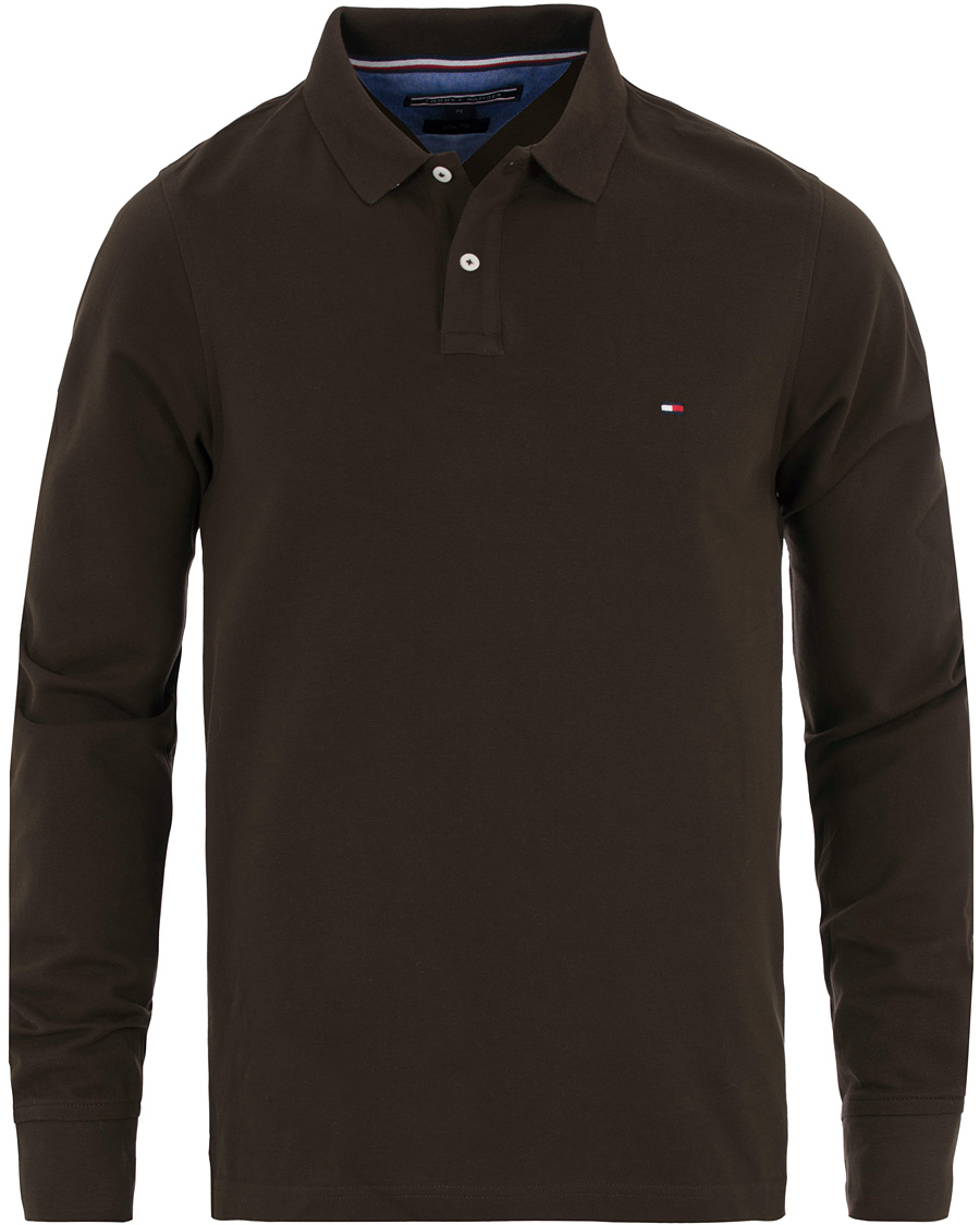 Homme | Pulls Et Tricots | Tommy Hilfiger | Luxury Slim Fit Long Sleeve Polo Delisioso Brown