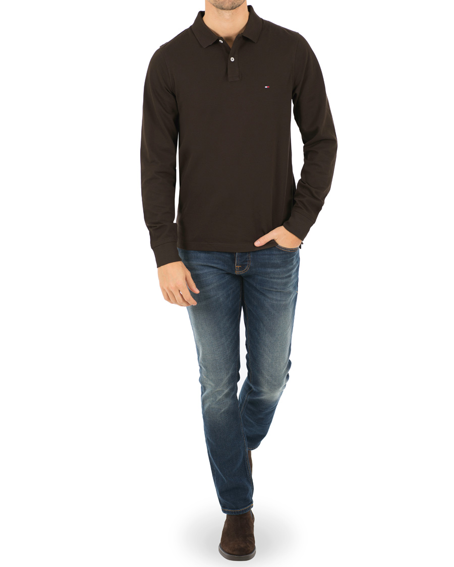 Homme | Pulls Et Tricots | Tommy Hilfiger | Luxury Slim Fit Long Sleeve Polo Delisioso Brown