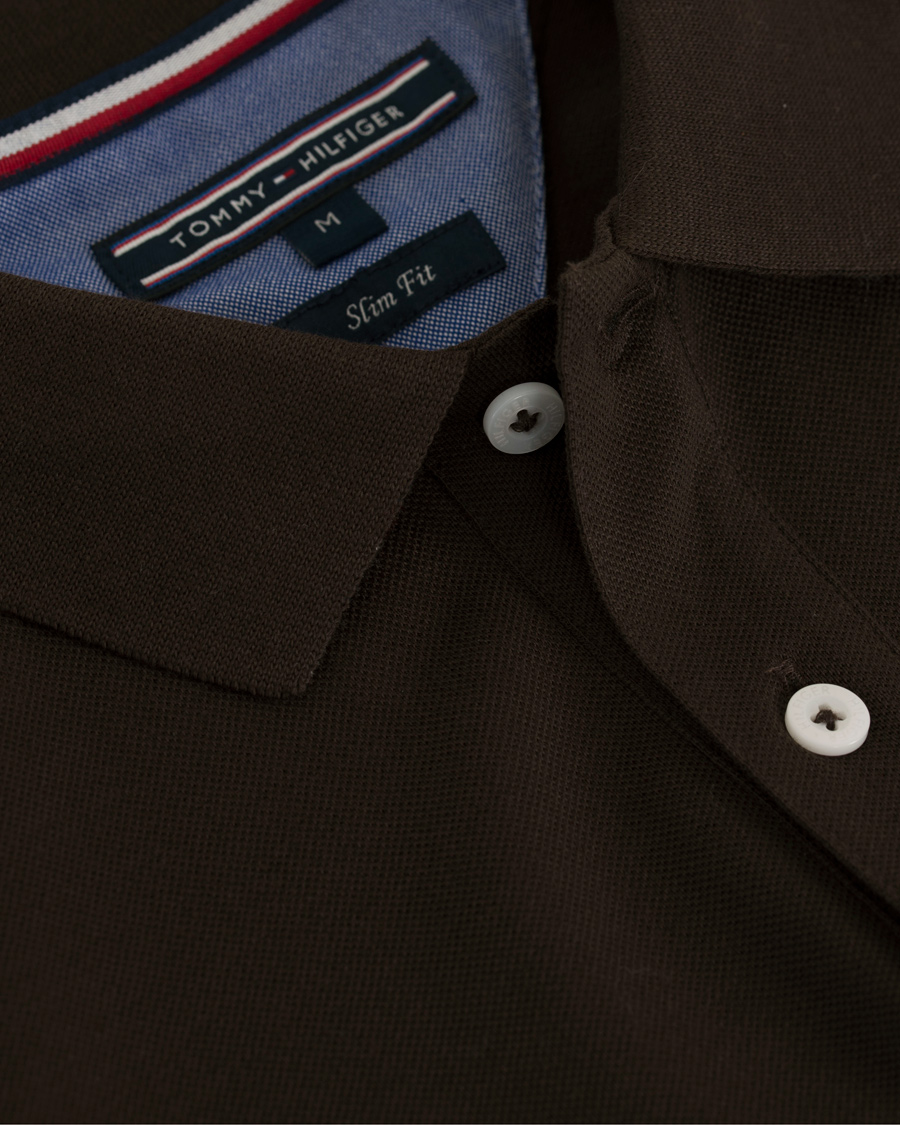 Homme | Pulls Et Tricots | Tommy Hilfiger | Luxury Slim Fit Long Sleeve Polo Delisioso Brown