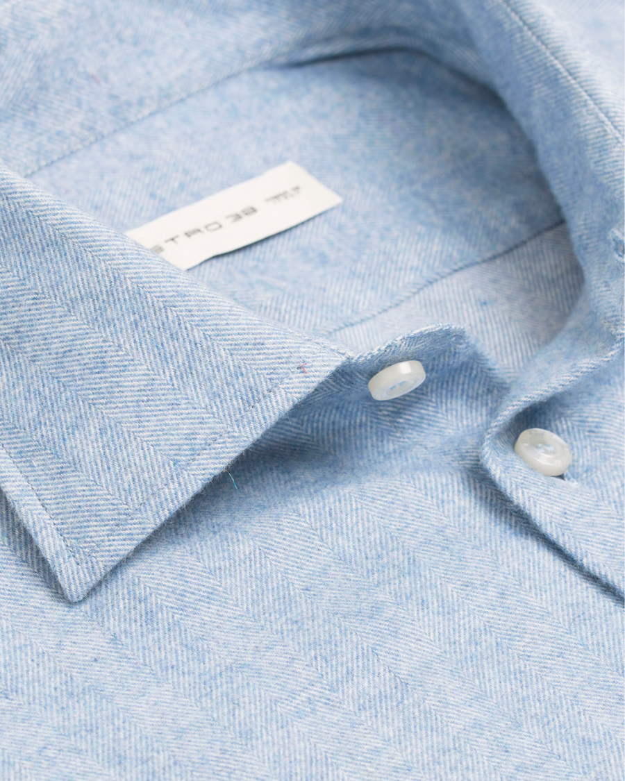 Heren | Overhemden | Etro | Slim Fit Mercurio Flannel Shirt Light Blue