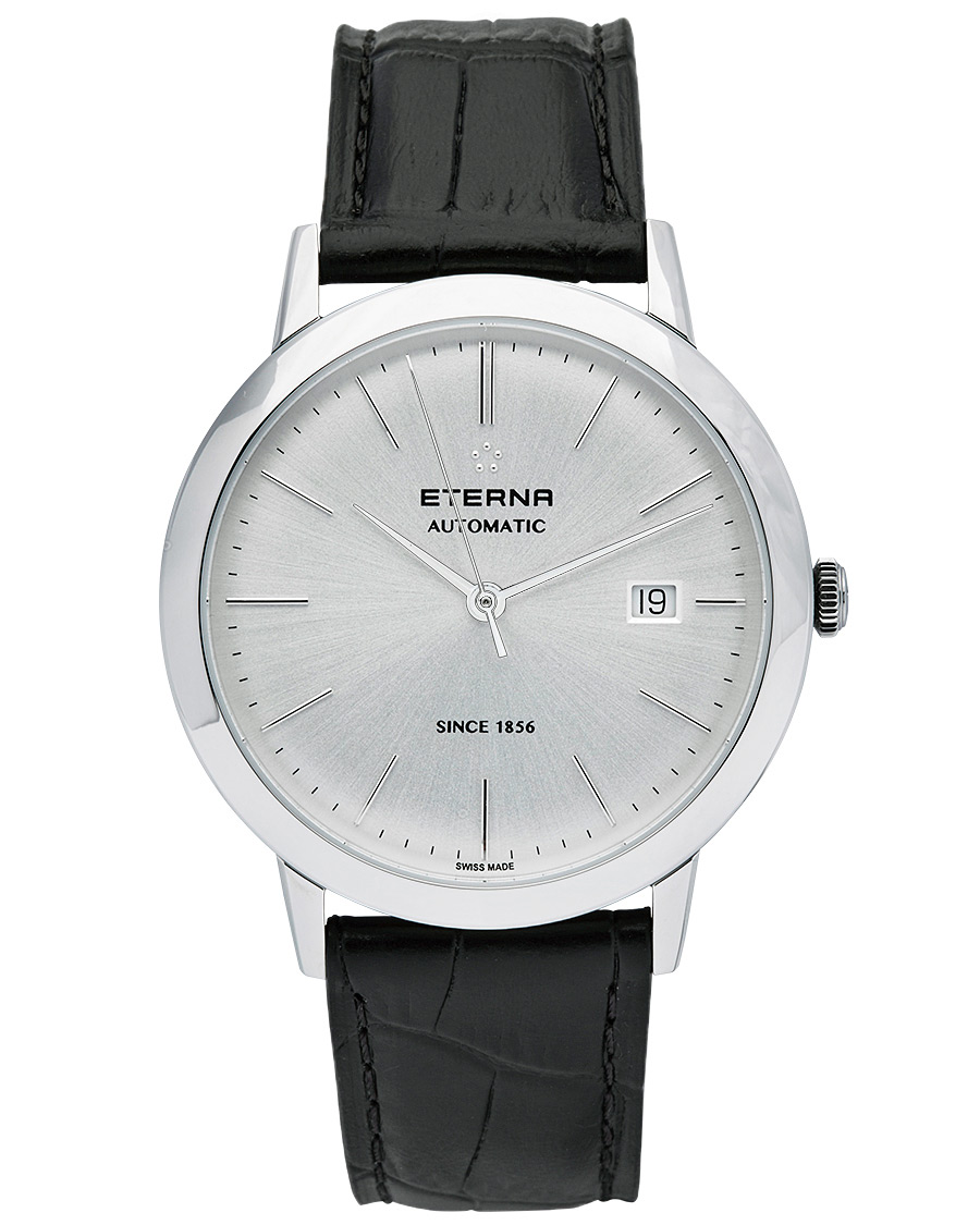 Homme | Eterna Eternity Automatic Silver/Black Silver/Black Leather 40mm | Eterna | Eternity Automatic Silver/Black Silver/Black Leather 40mm