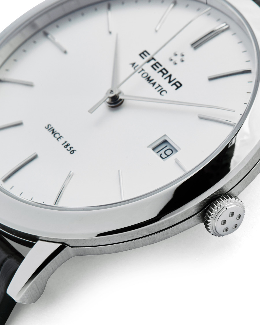 Homme | Eterna Eternity Automatic Silver/Black Silver/Black Leather 40mm | Eterna | Eternity Automatic Silver/Black Silver/Black Leather 40mm