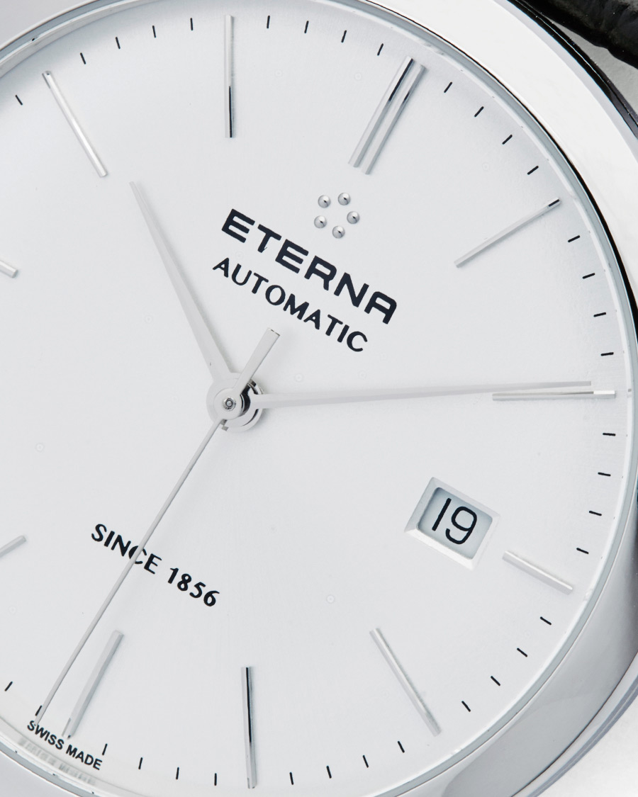 Homme | Eterna Eternity Automatic Silver/Black Silver/Black Leather 40mm | Eterna | Eternity Automatic Silver/Black Silver/Black Leather 40mm