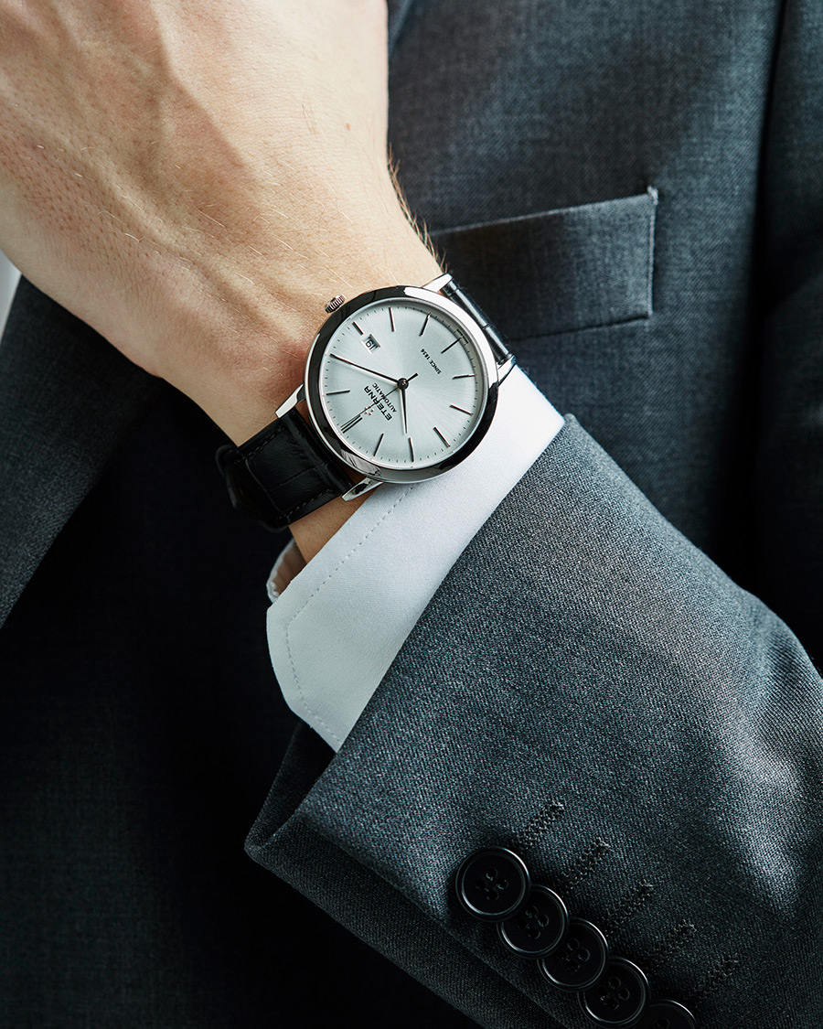 Homme | Eterna Eternity Automatic Silver/Black Silver/Black Leather 40mm | Eterna | Eternity Automatic Silver/Black Silver/Black Leather 40mm