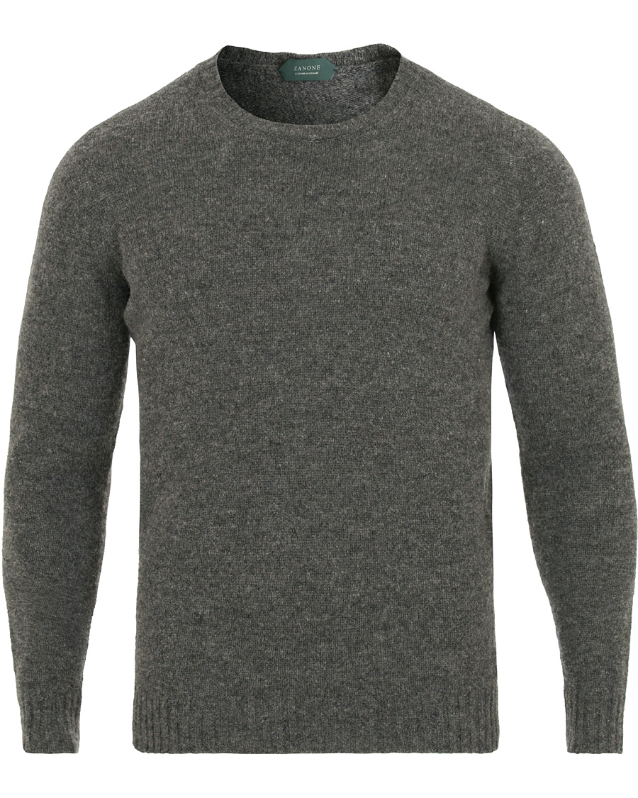Homme | Pulls Et Tricots | Zanone | Virgin Lambswool Crew Neck Dark Grey