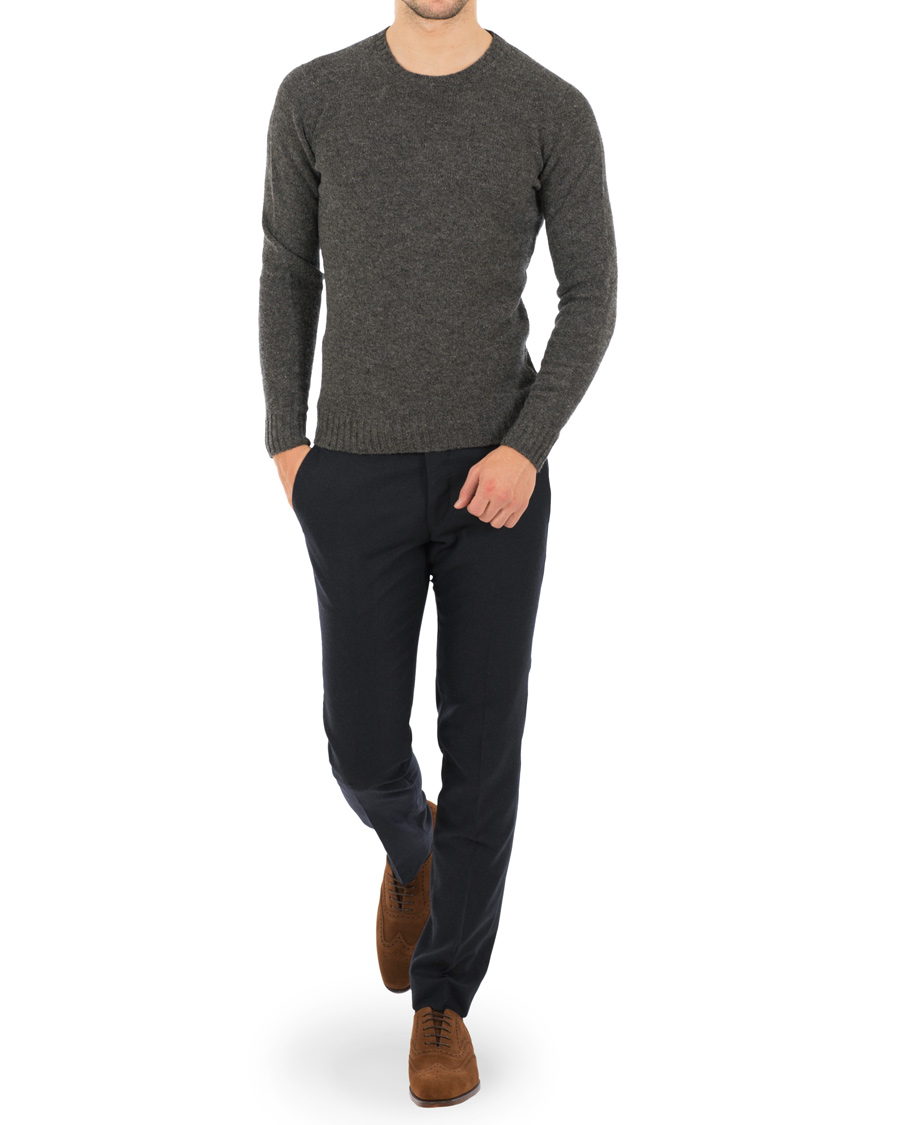 Homme | Pulls Et Tricots | Zanone | Virgin Lambswool Crew Neck Dark Grey