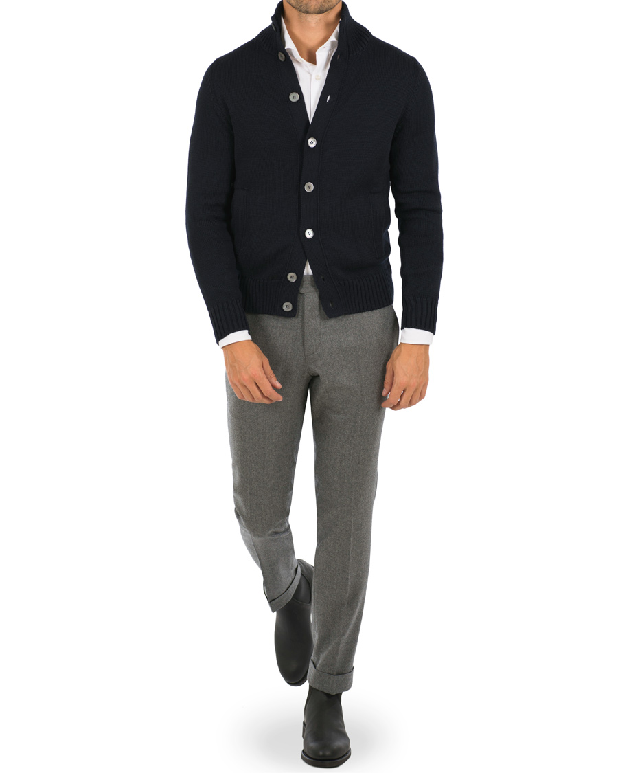 Homme | Pulls Et Tricots | Zanone | Virgin Merino Wool Cardigan Navy