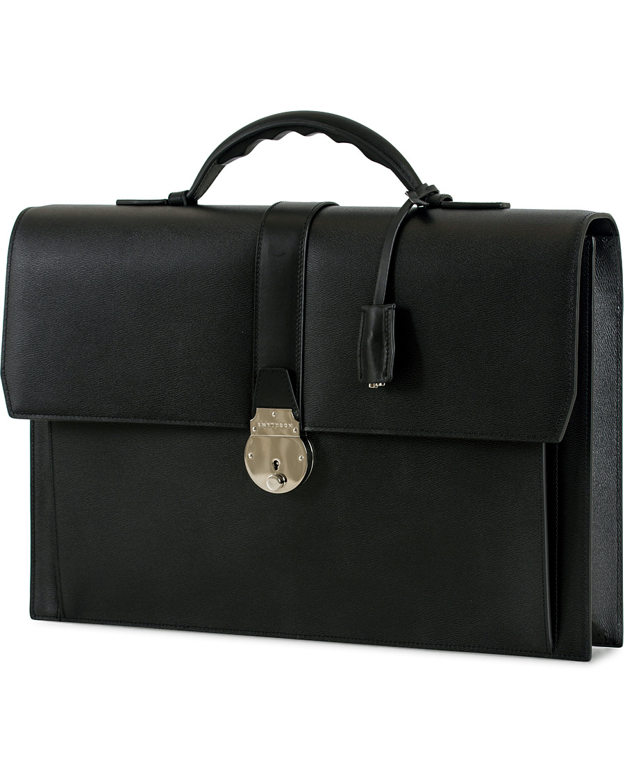 Homme | Smythson Grosvenor Slim Calf Briefcase Black | Smythson | Grosvenor Slim Calf Briefcase Black