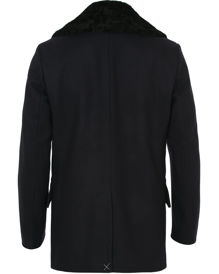 Homme | Manteaux Et Vestes | Private White V.C. | The Shearling Collar Pea Coat Navy