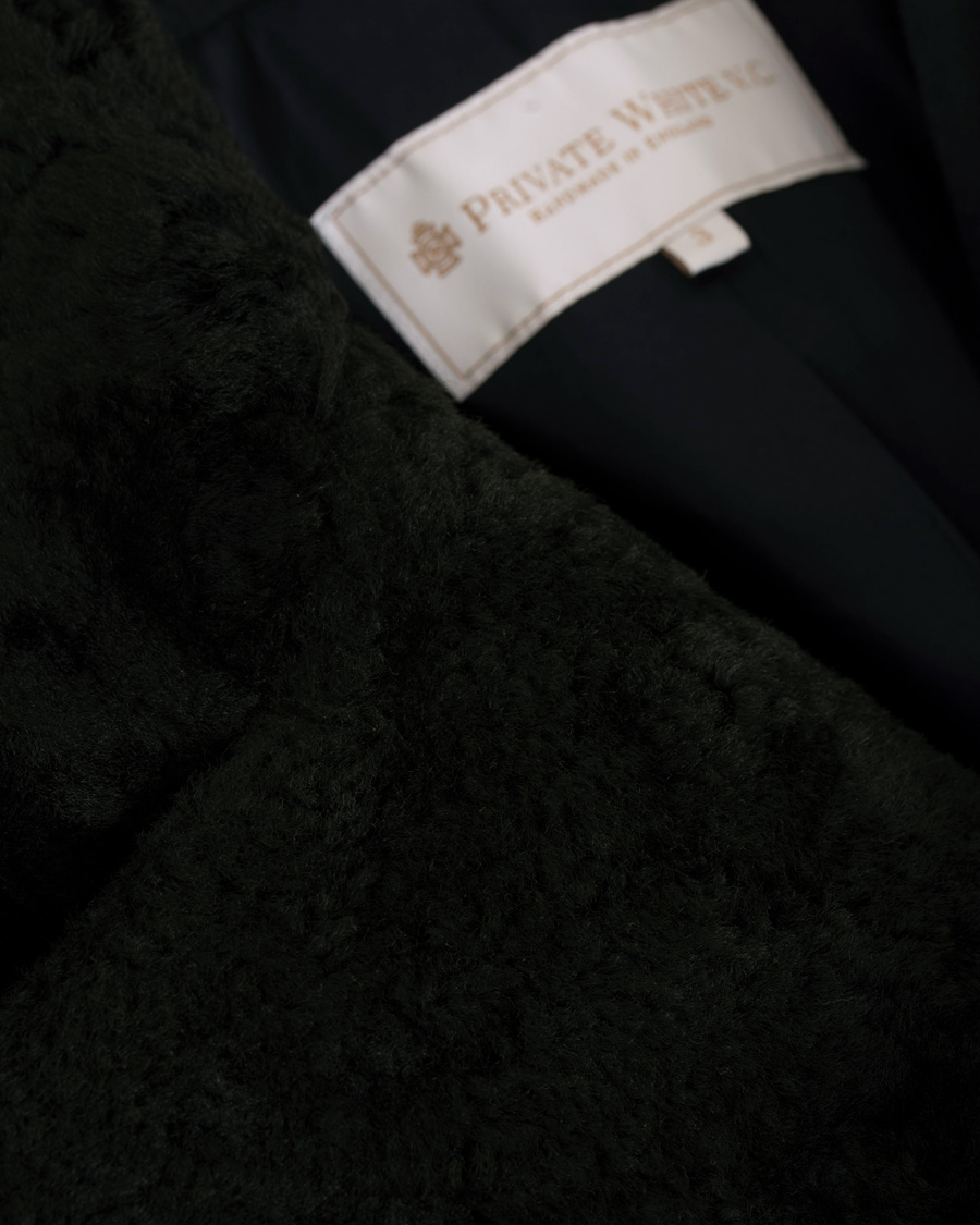 Homme | Manteaux Et Vestes | Private White V.C. | The Shearling Collar Pea Coat Navy