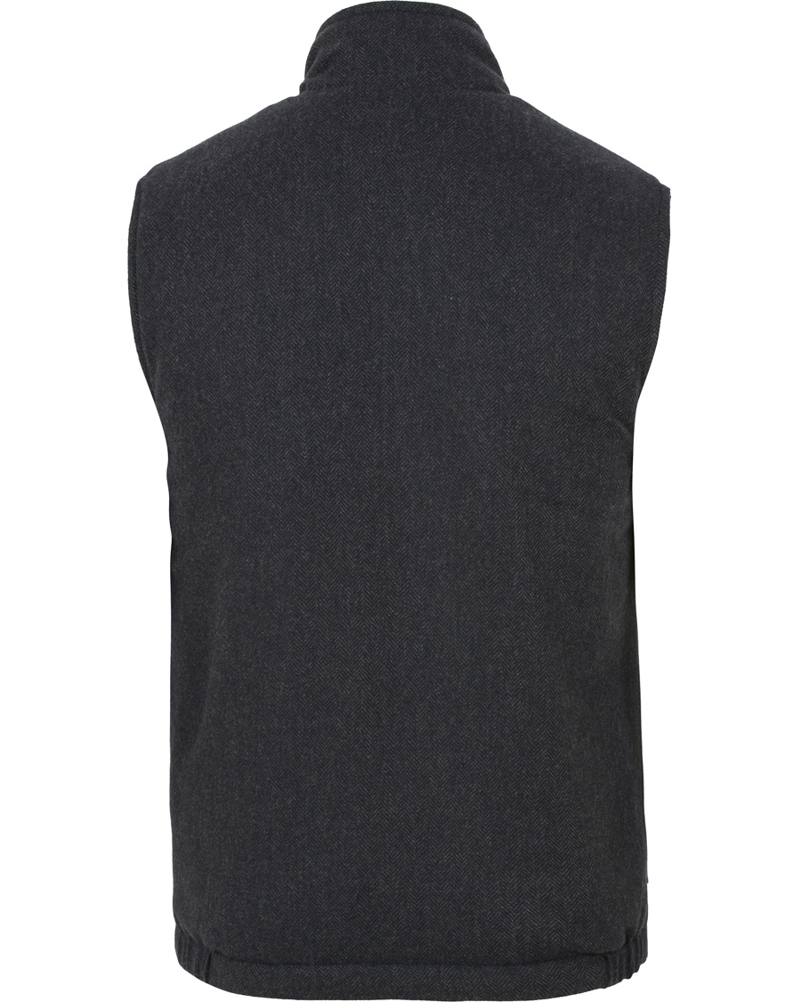 Homme | Manteaux Et Vestes | Private White V.C. | The Wool Wadded Wool/Cashmere Gilet Navy Herringbone