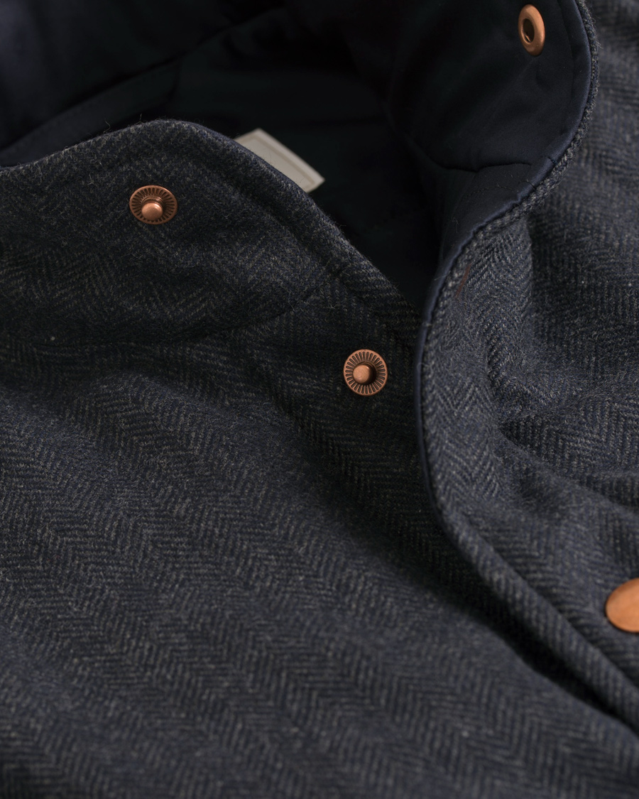 Homme | Manteaux Et Vestes | Private White V.C. | The Wool Wadded Wool/Cashmere Gilet Navy Herringbone
