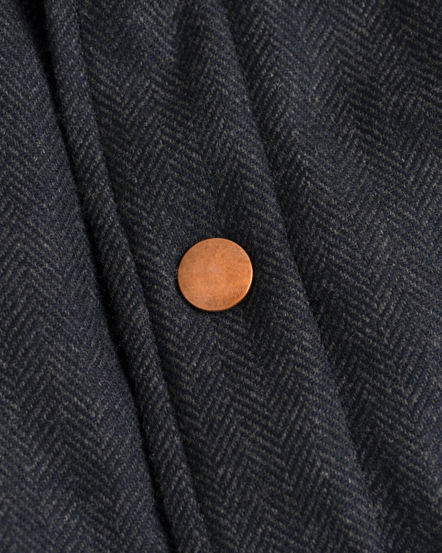 Homme | Manteaux Et Vestes | Private White V.C. | The Wool Wadded Wool/Cashmere Gilet Navy Herringbone